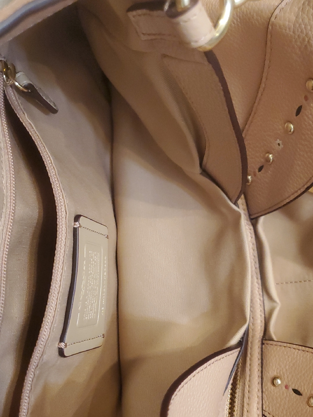 Coach Pebbled Leather Shoulder Bag Purse in Blush/Nude - Picture 14 of 16